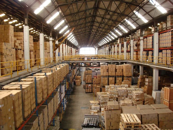 Modern warehouse interior with racking