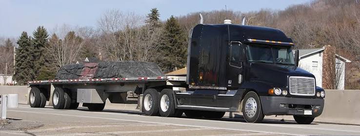 Flatbed truck with cargo